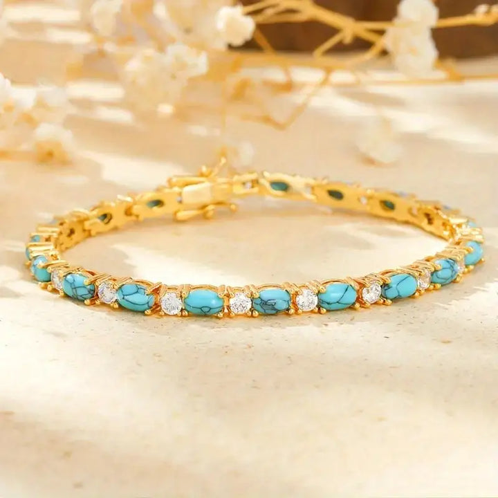 Pulseira de Pedra Turquesa Natural