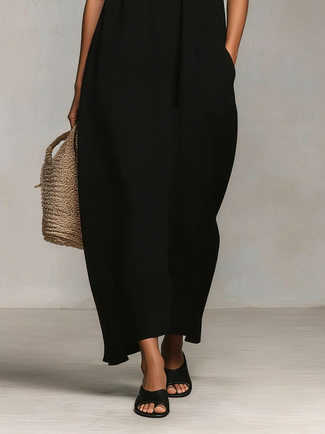Mirelle™ | Vestido Maxi com Blocos de Cor e Alças Finas