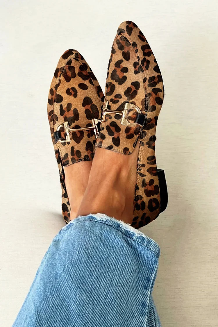 BIANCA | MOCASSINS ELEGANTES COM ESTAMPADO E FIVELA EM METAL