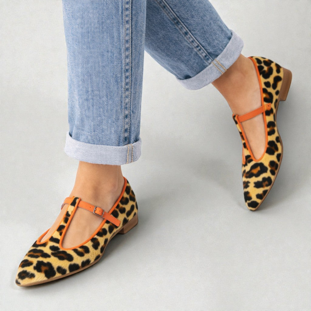 Lulu | BALERINA T-STRAP LEOPARDADA