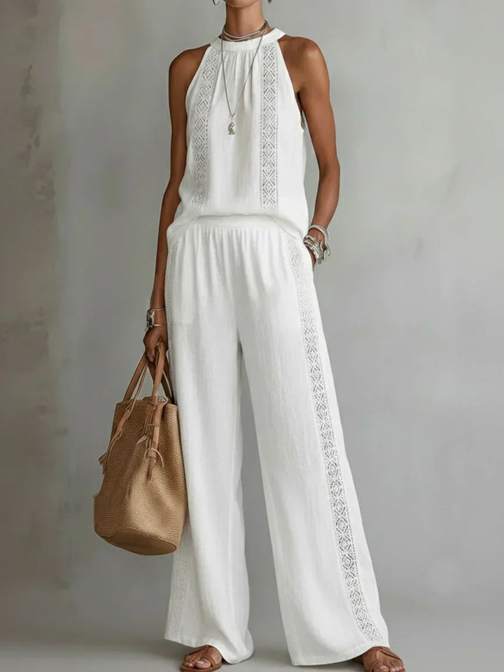 Camilla | Conjunto Elegante de Linho com Alças