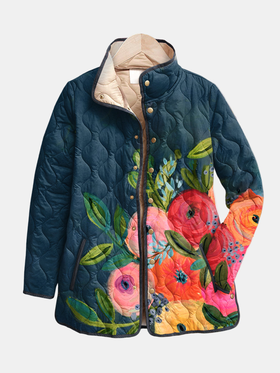 Amaya | Jaqueta Quilted com Estampa Floral Vintage