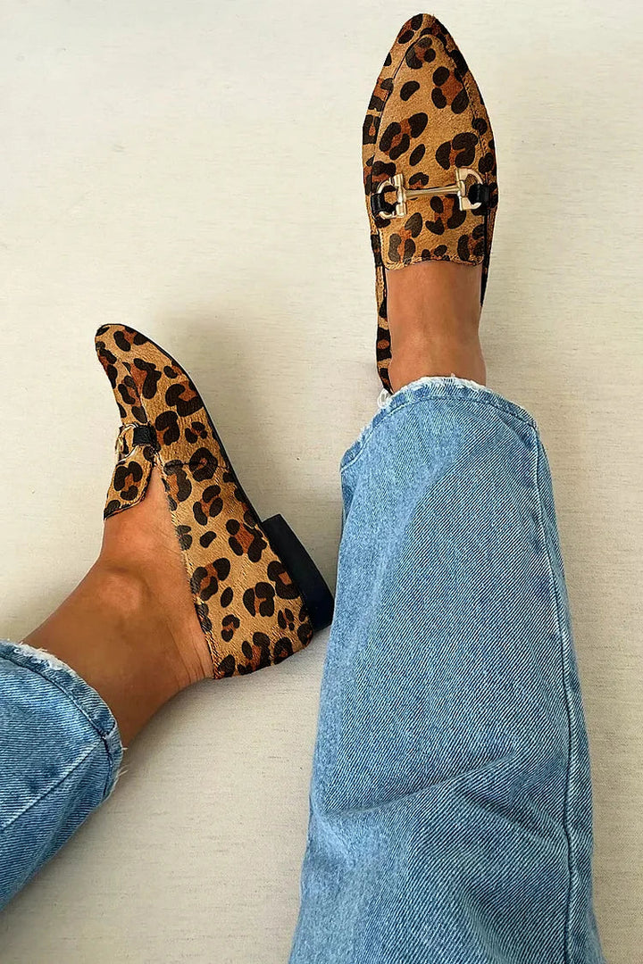 BIANCA | MOCASSINS ELEGANTES COM ESTAMPADO E FIVELA EM METAL