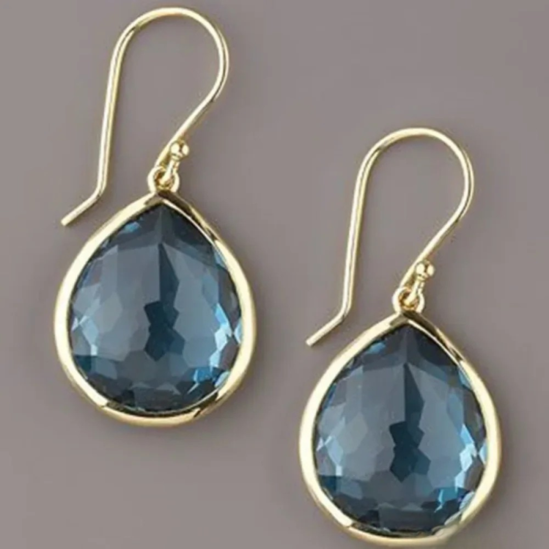 Brincos Vintage em Cristal Azul