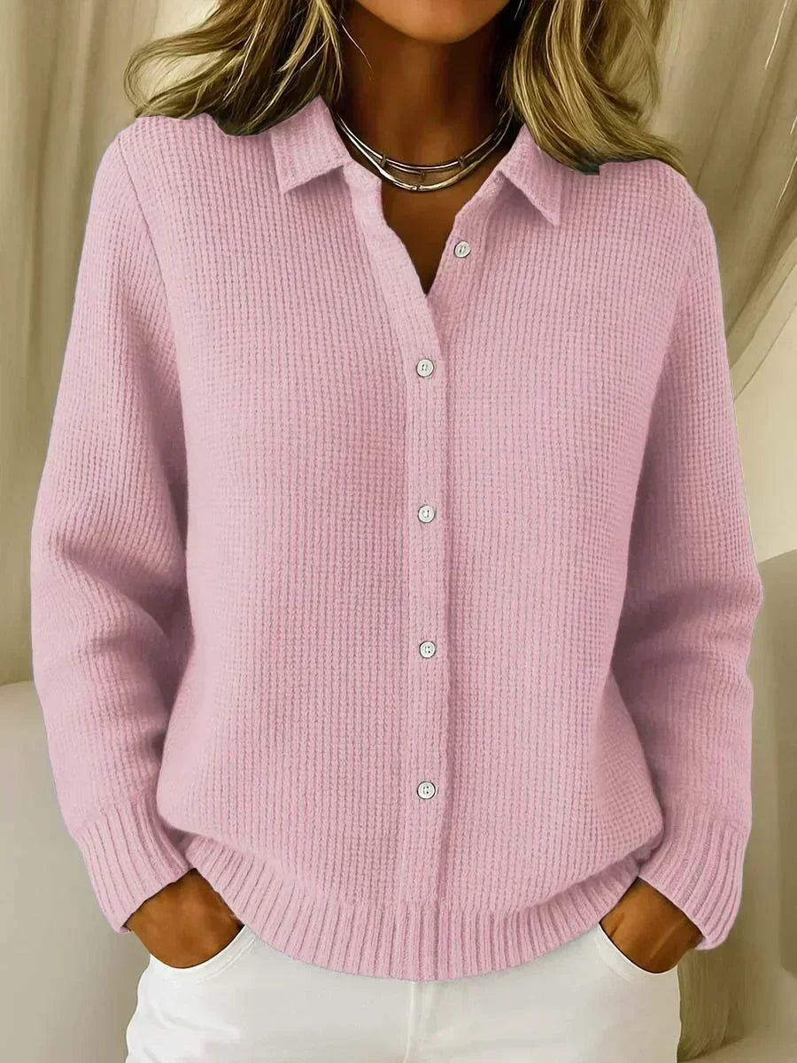 Camille™ | Cardigan de Tricô Texturizado com Botões