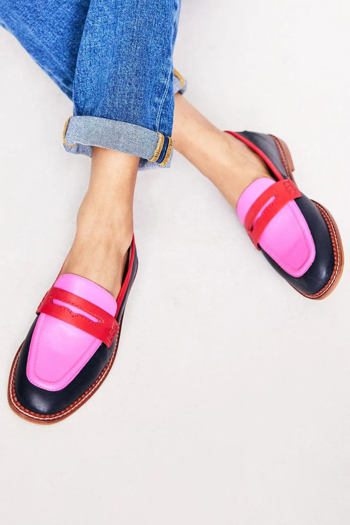 Lunessa | Mocassins pretos com acentos coloridos