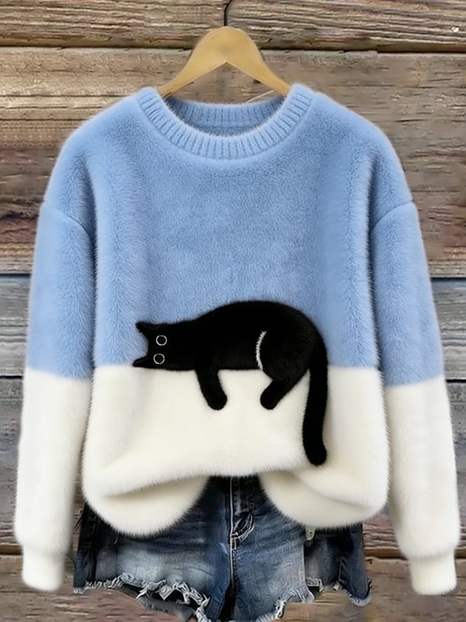Aileen™ | Suéter Oversized com Estampa de Gato Elegante