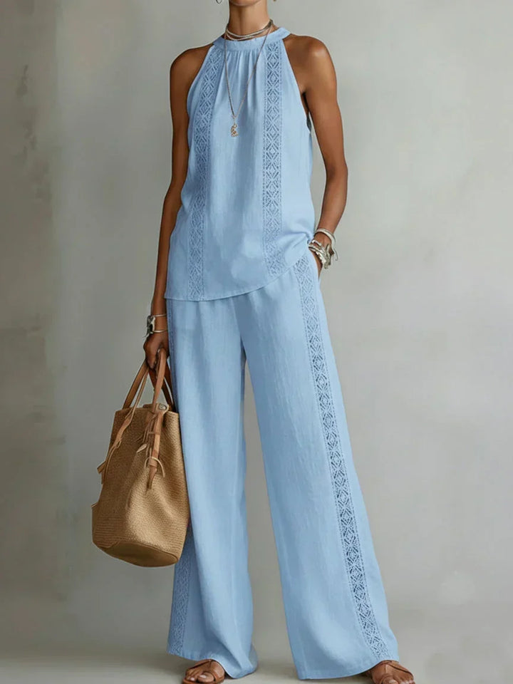 Camilla | Conjunto Elegante de Linho com Alças