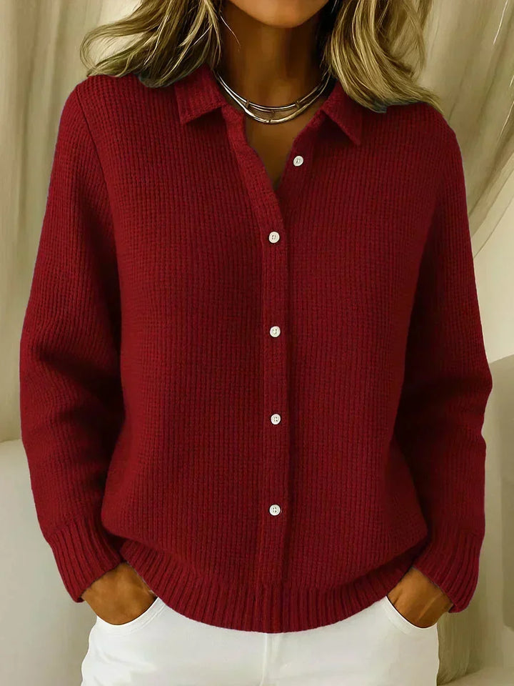 Camille™ | Cardigan de Tricô Texturizado com Botões