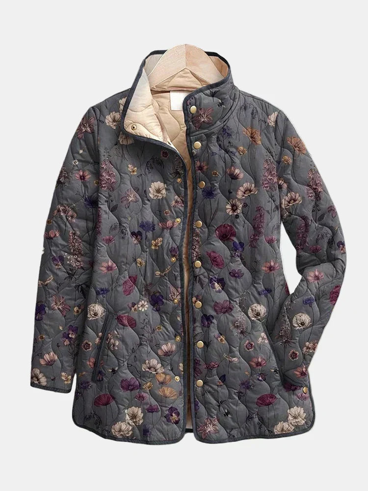 Niva | Jaqueta Quilted com Estampa Floral Vintage