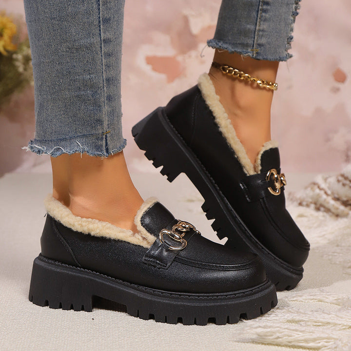Ella™ - Mocassins Grossos, Quentes e Confortáveis com Forro em Pelúcia