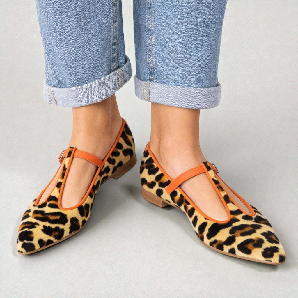 Lulu | BALERINA T-STRAP LEOPARDADA