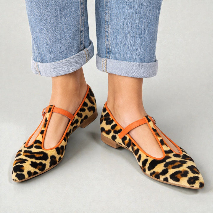 Lulu | BALERINA T-STRAP LEOPARDADA