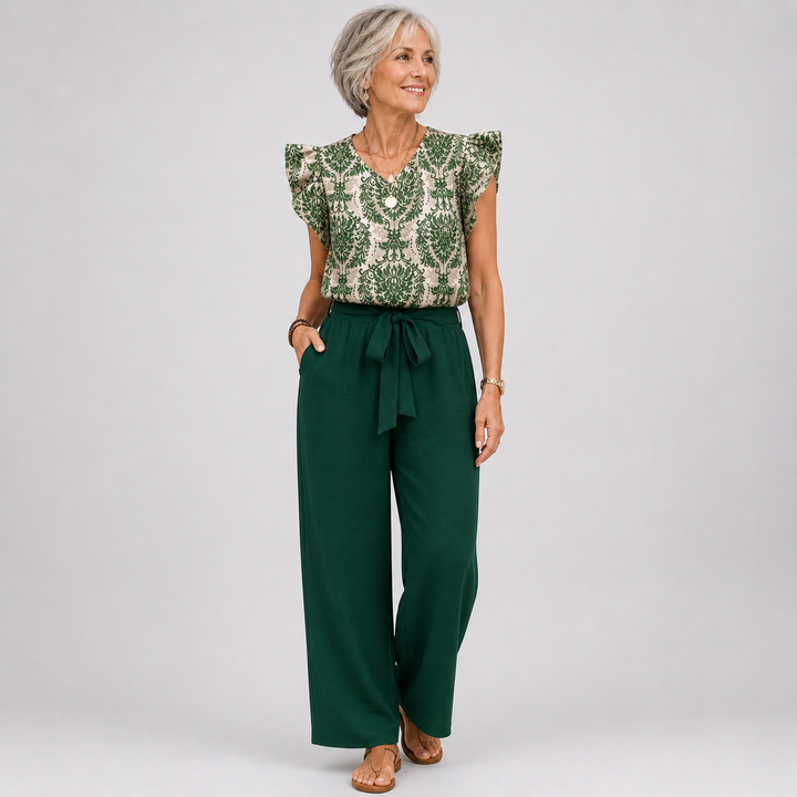 Amelia | Conjunto Elegante de Dois Peças com Estampa Paisley