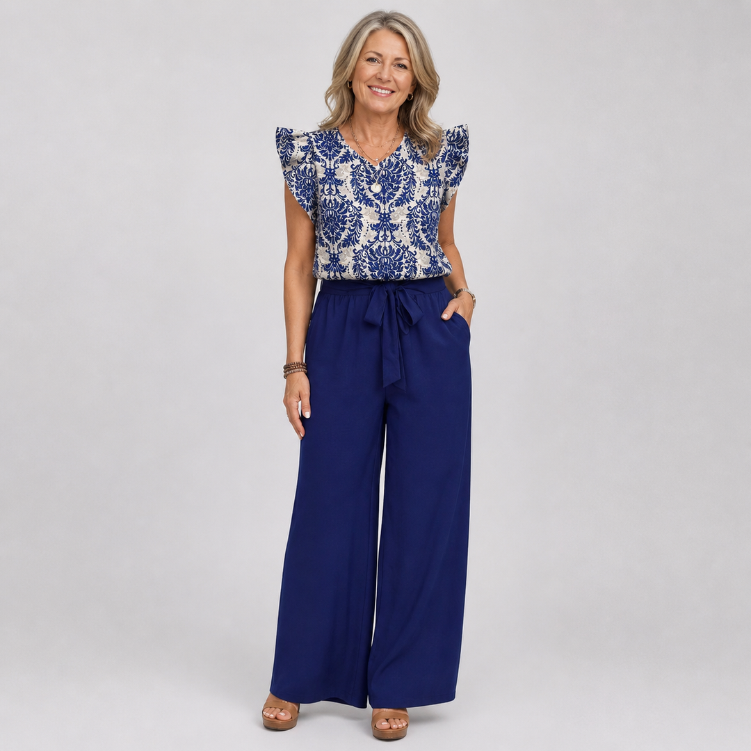 Amelia | Conjunto Elegante de Dois Peças com Estampa Paisley