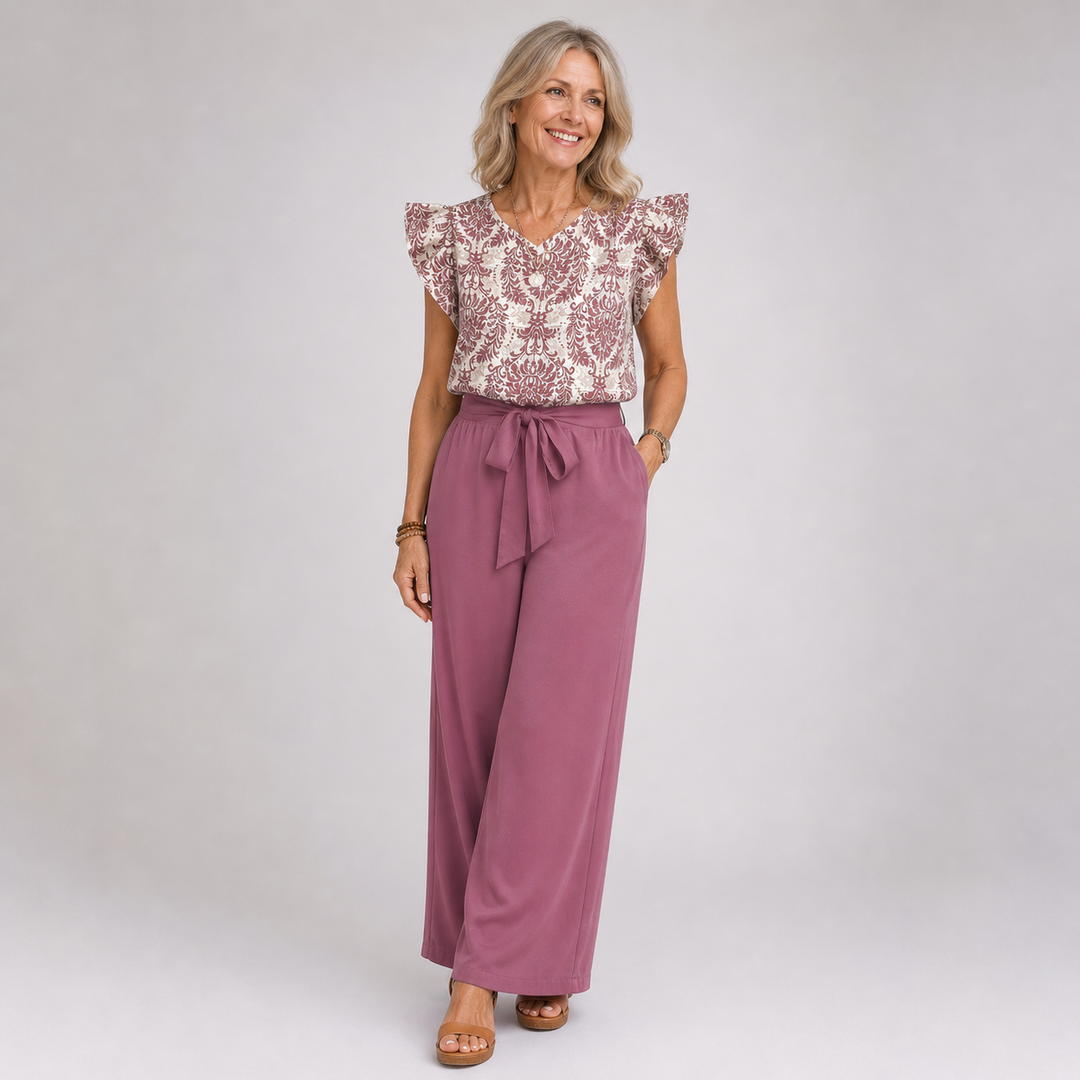 Amelia | Conjunto Elegante de Dois Peças com Estampa Paisley