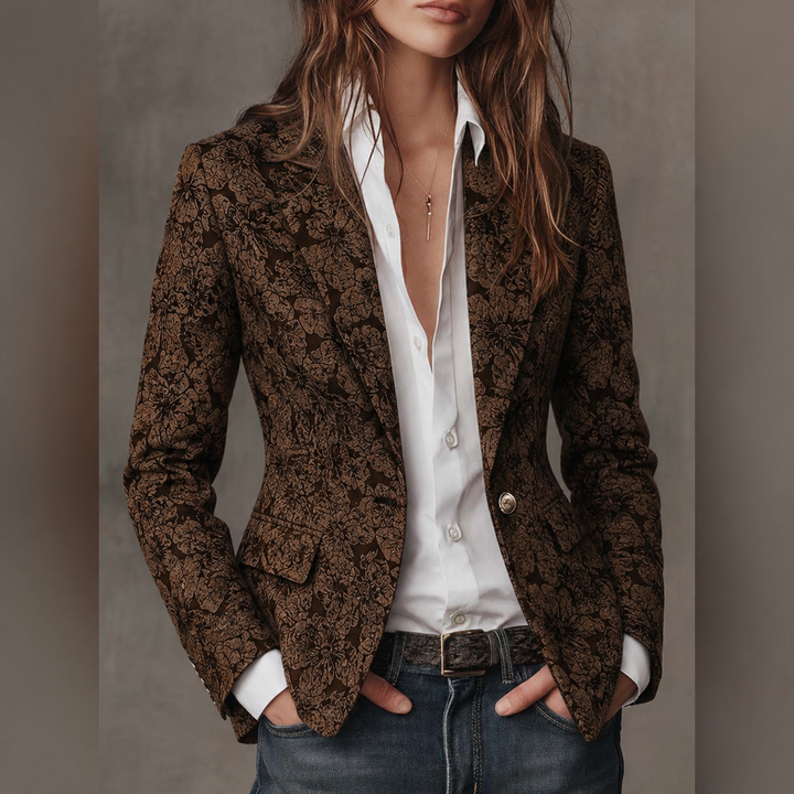Blazer Feminino Jacquard Paisley Ajustado