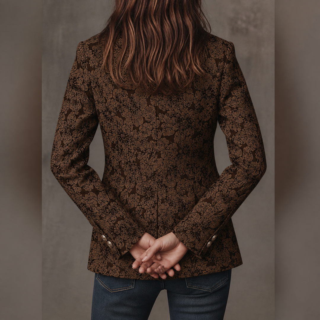Blazer Feminino Jacquard Paisley Ajustado
