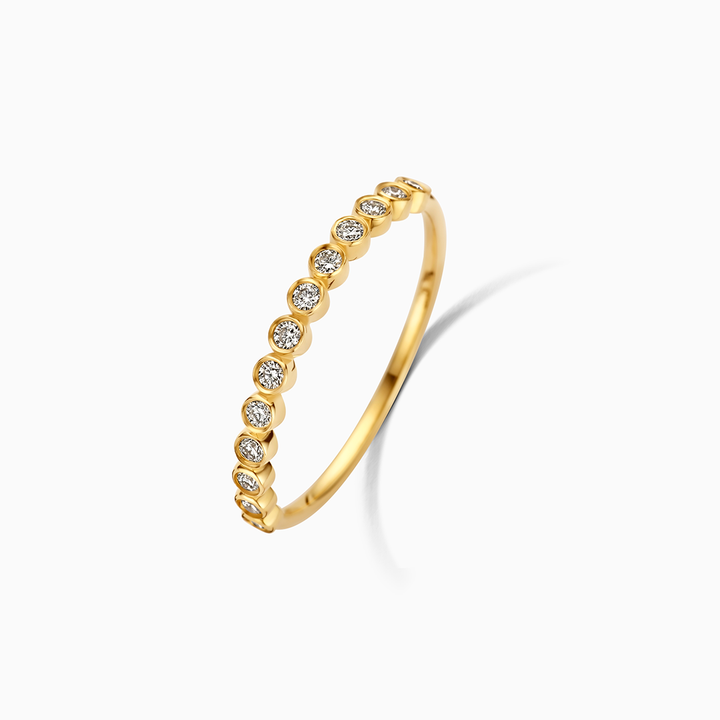Anel de bolha de diamante | Dourado