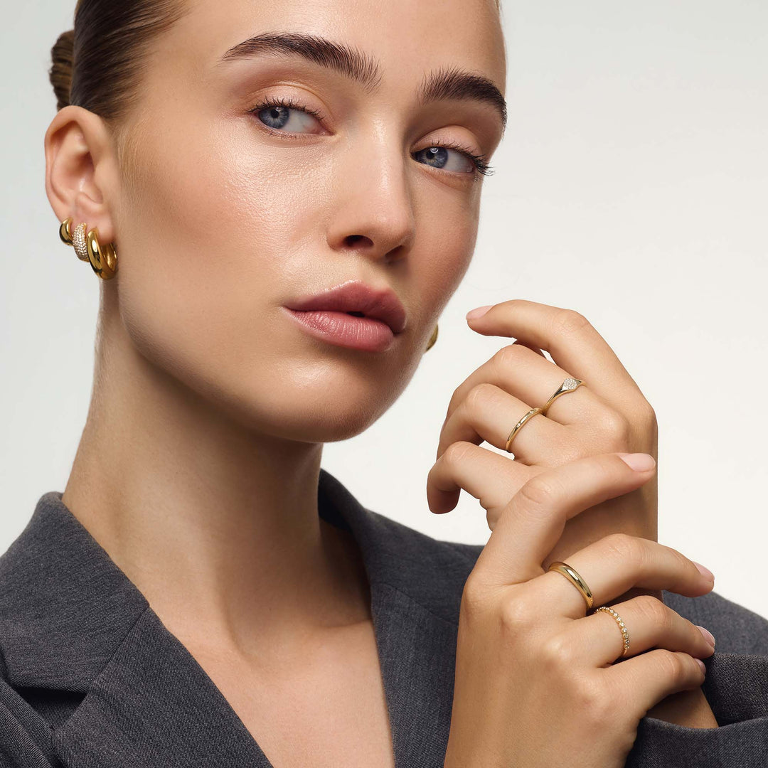 Anel de bolha de diamante | Dourado