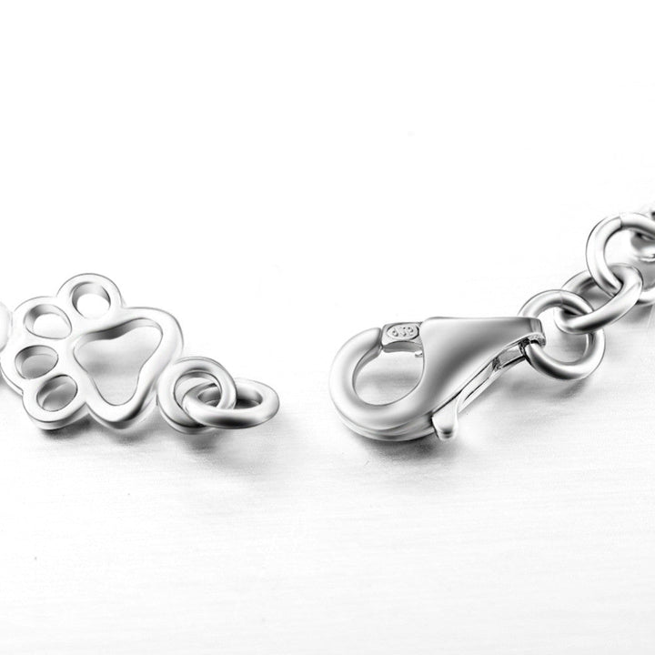 Pulseira de Charms em Prata Esterlina com Design de Patinha e Osso de Cão - Edição Limitada