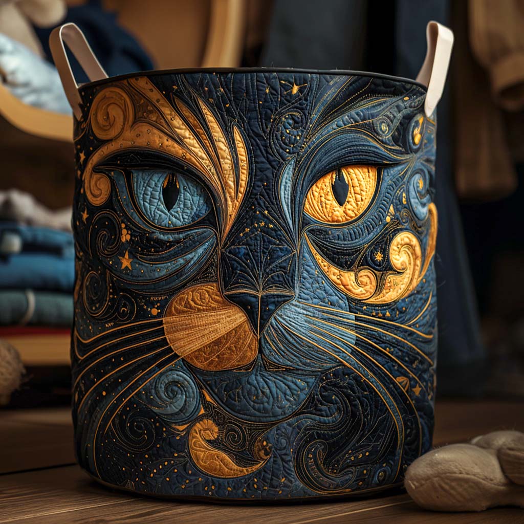 Cesta de Lavanderia Gato Galáxia