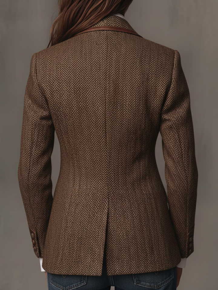 Blazer Feminino com Painel Estampado em Chevron