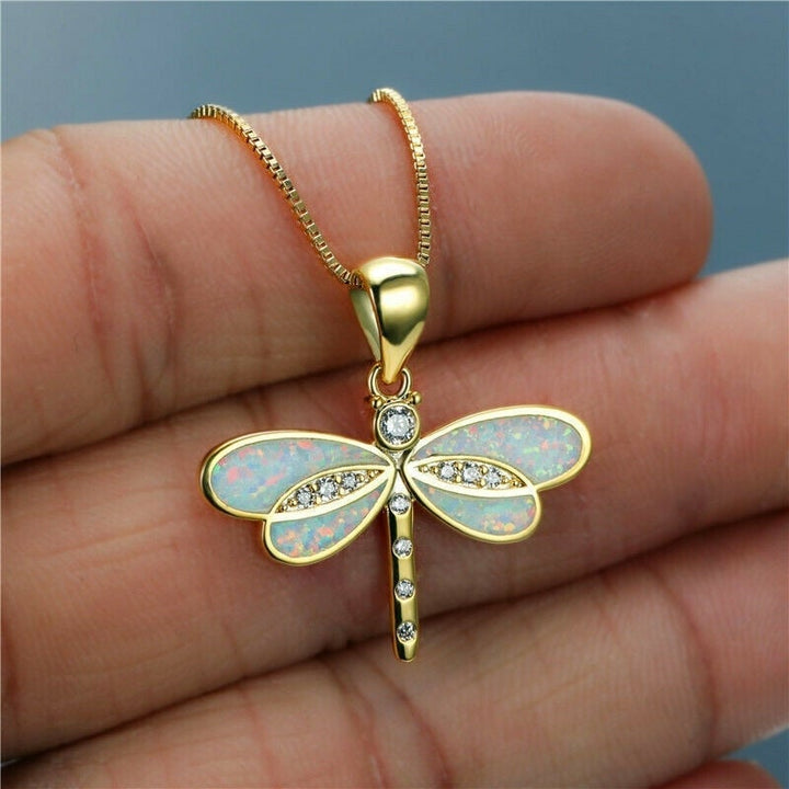 Colar de Ouro com Borboleta e Opala