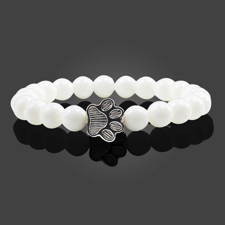 Pulseira de Patinha com Contas em Pedra Natural – Design Exclusivo