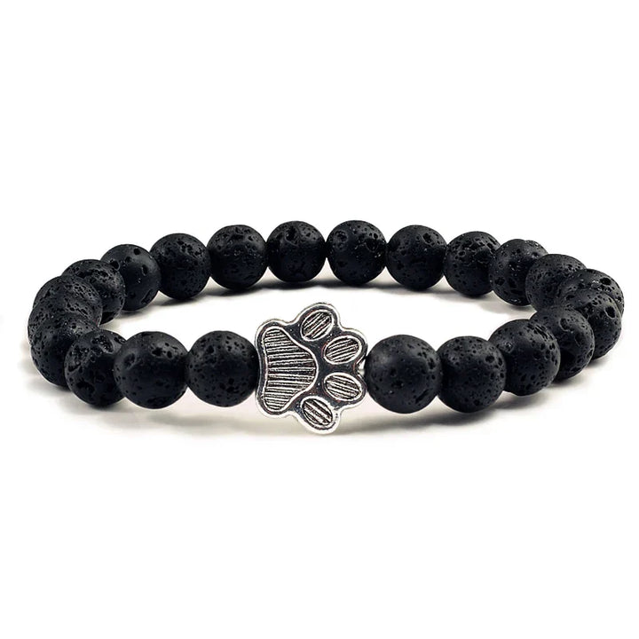 Pulseira de Patinha com Contas em Pedra Natural – Design Exclusivo