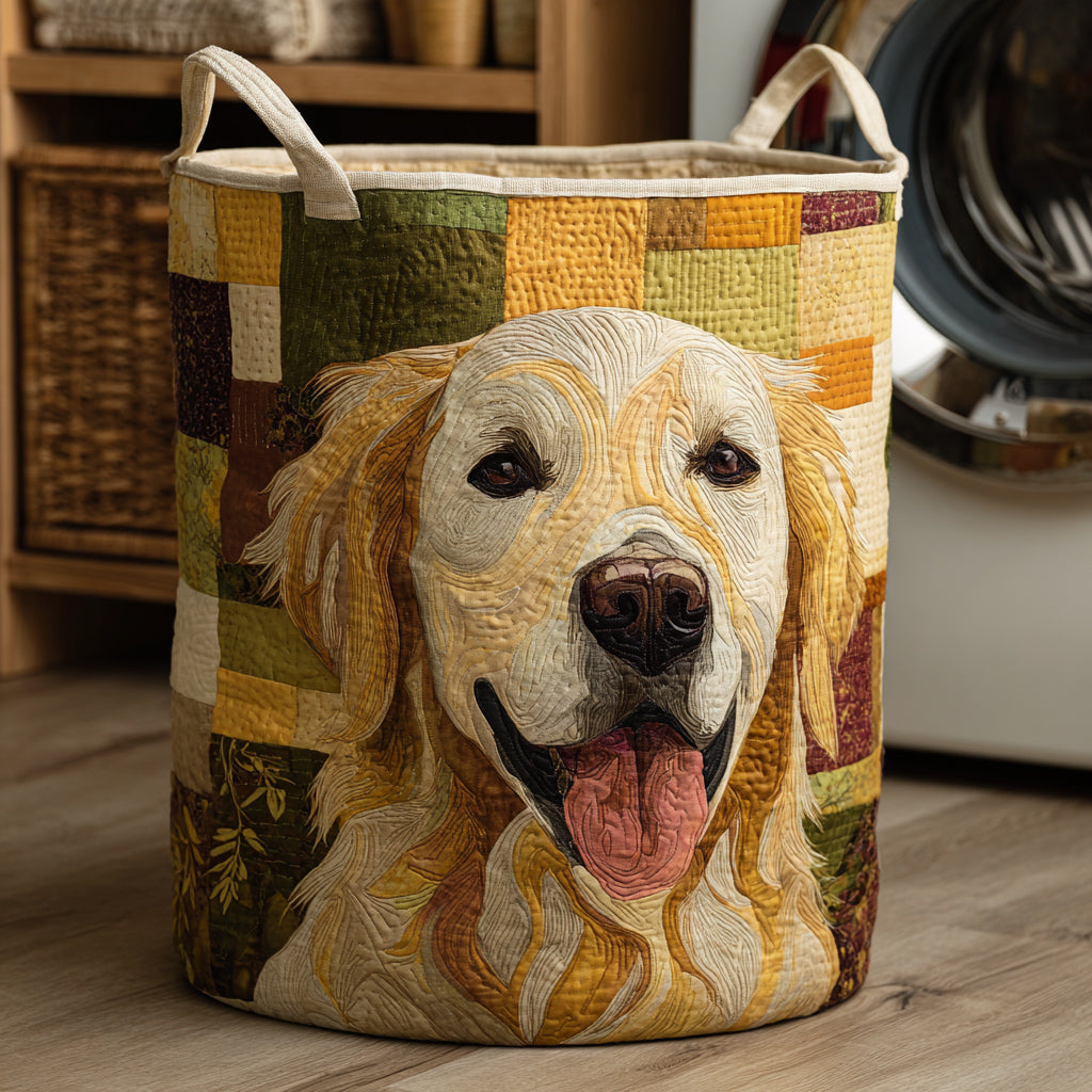 Cesta de Lavanderia Feliz para Golden Retriever