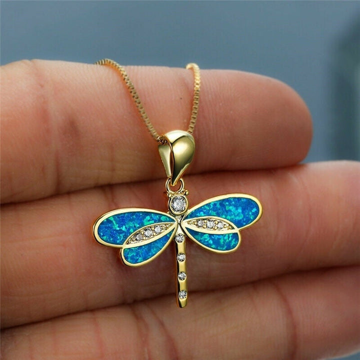 Colar de Ouro com Borboleta e Opala