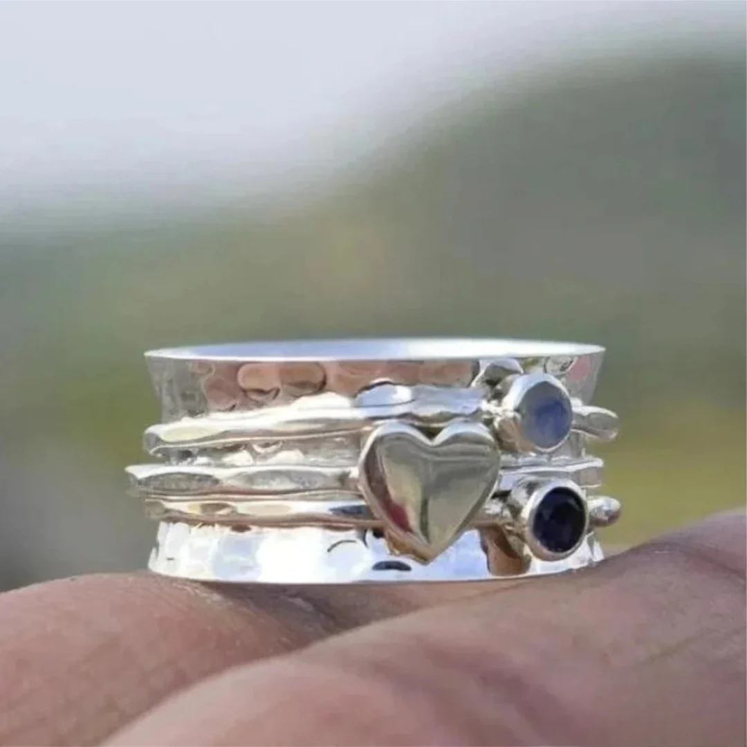 Anel Coração Spinner Giratório