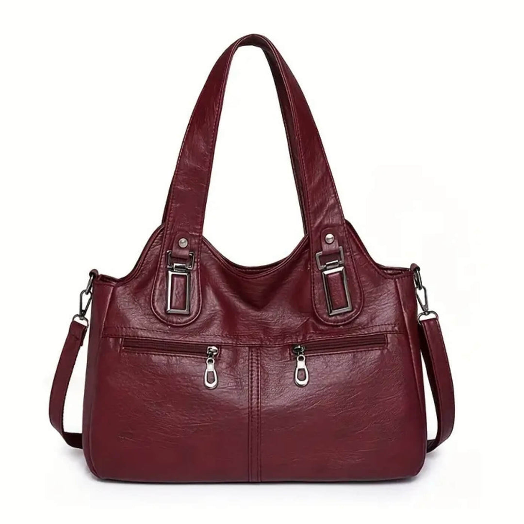 Bolsa de Ombro Dual-Zip da Flavia