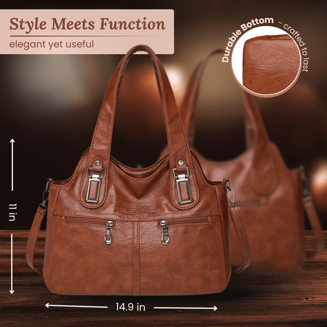 Bolsa de Ombro Dual-Zip da Flavia