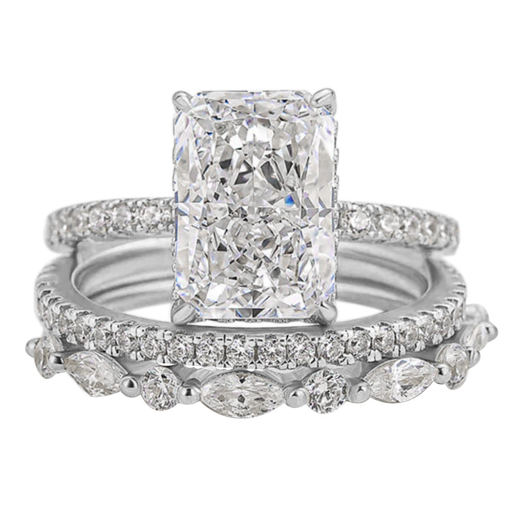 Conjunto de Anéis de Casamento Jaily 3PC