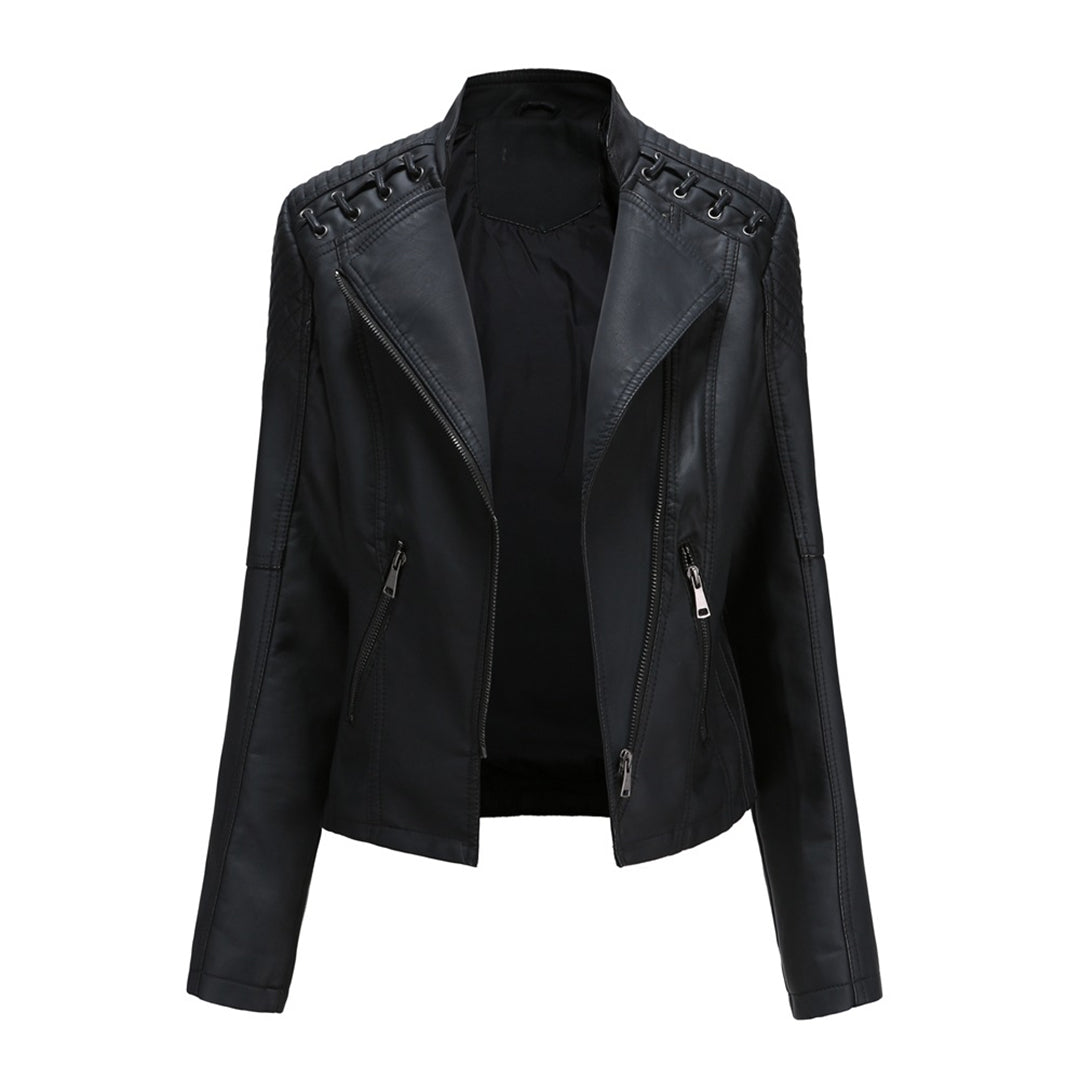 Marguerite™ | Jaqueta Moto Matelassê Assimétrica Feminina