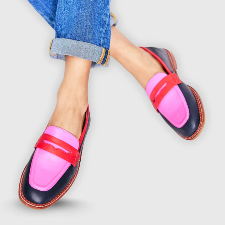 Lunessa | Mocassins pretos com acentos coloridos