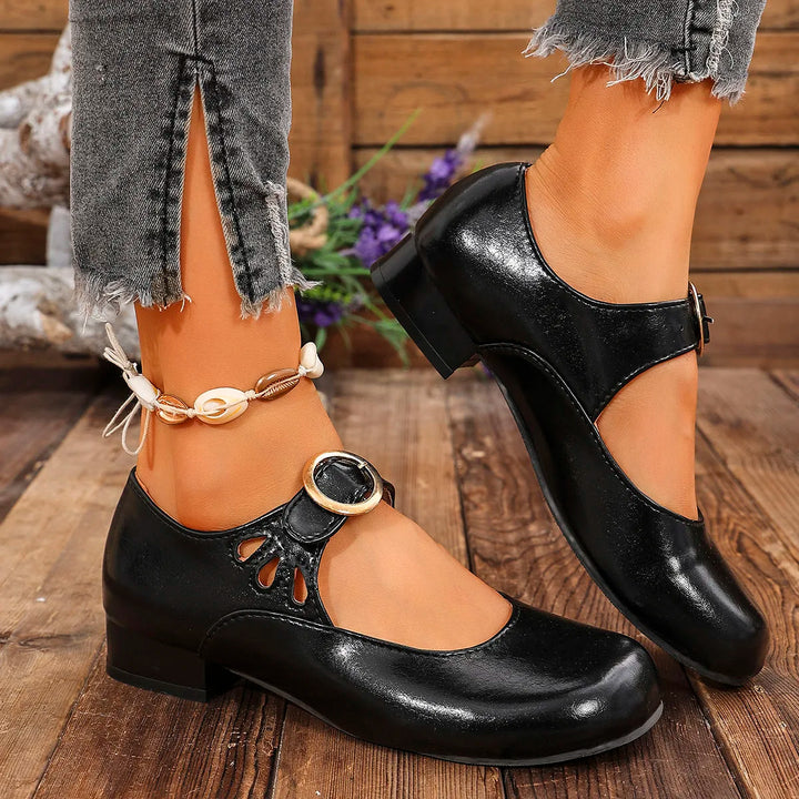 Avery™ - Sapatos Retro Elegantes com Ponta Redonda