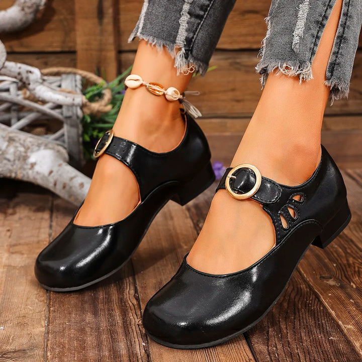 Avery™ - Sapatos Retro Elegantes com Ponta Redonda