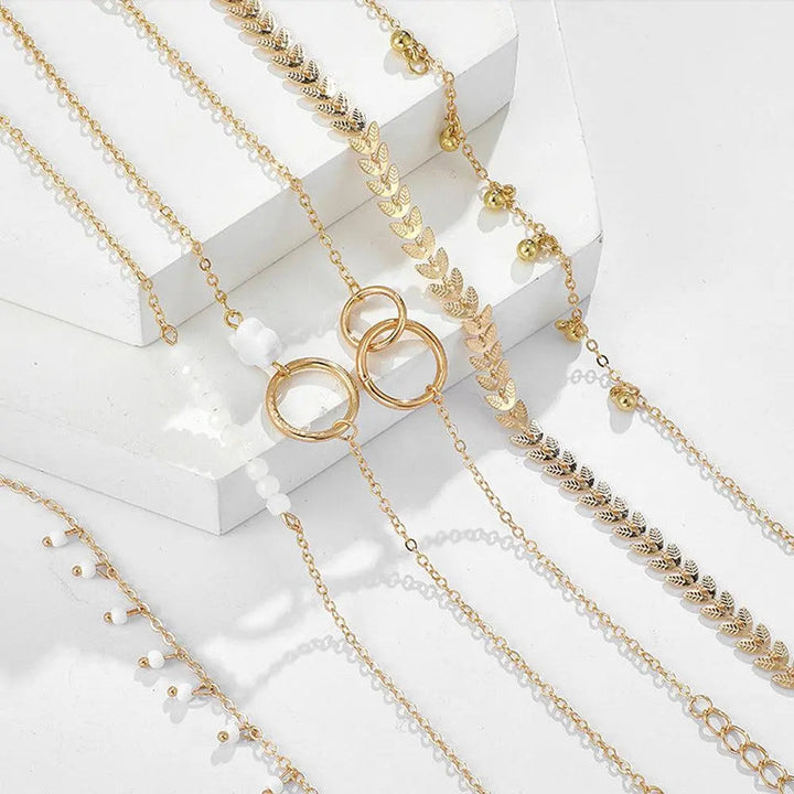 Conjunto de Pulseiras Boho Douradas