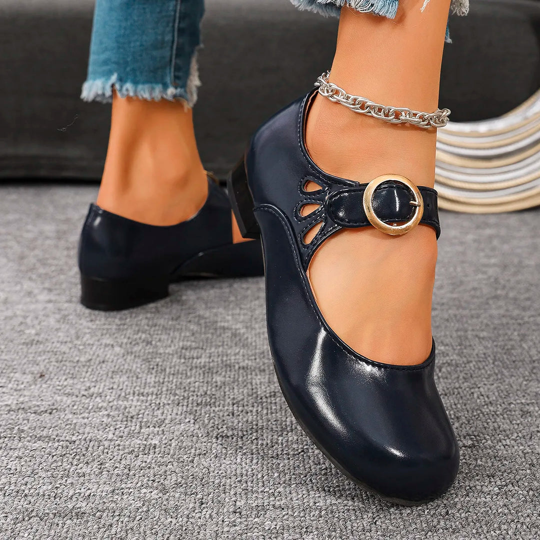 Avery™ - Sapatos Retro Elegantes com Ponta Redonda