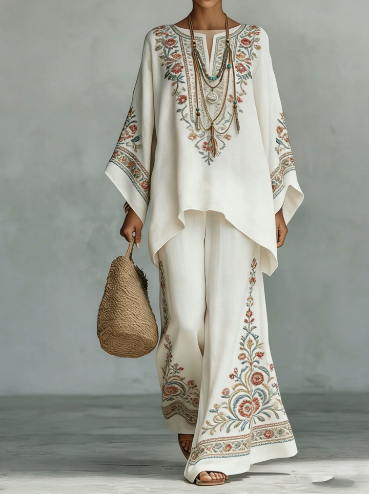 Celine | Conjunto de Linho Elegante em Dois Peças