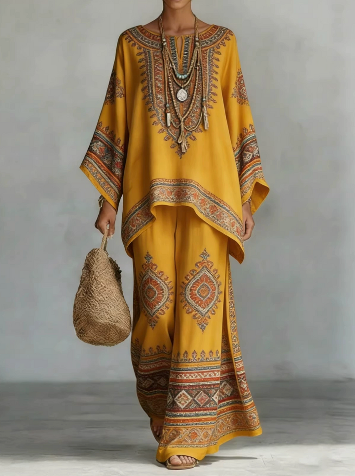 Celine | Conjunto de Linho Elegante em Dois Peças