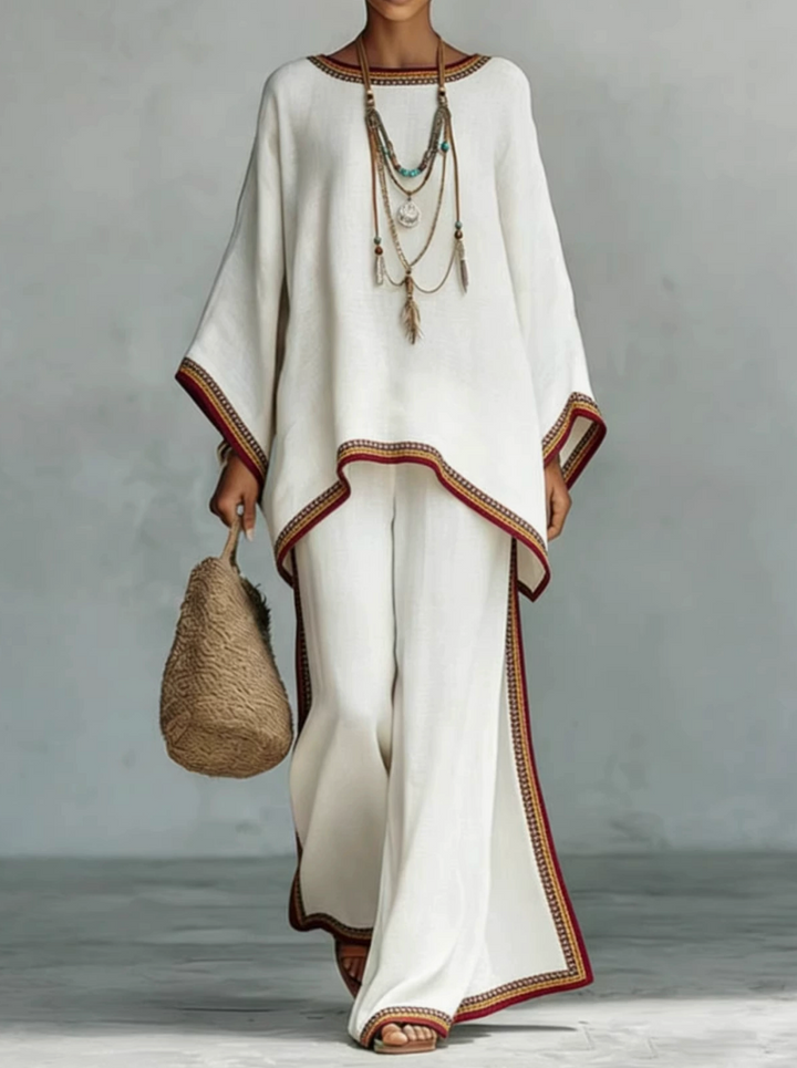 Celine | Conjunto de Linho Elegante em Dois Peças