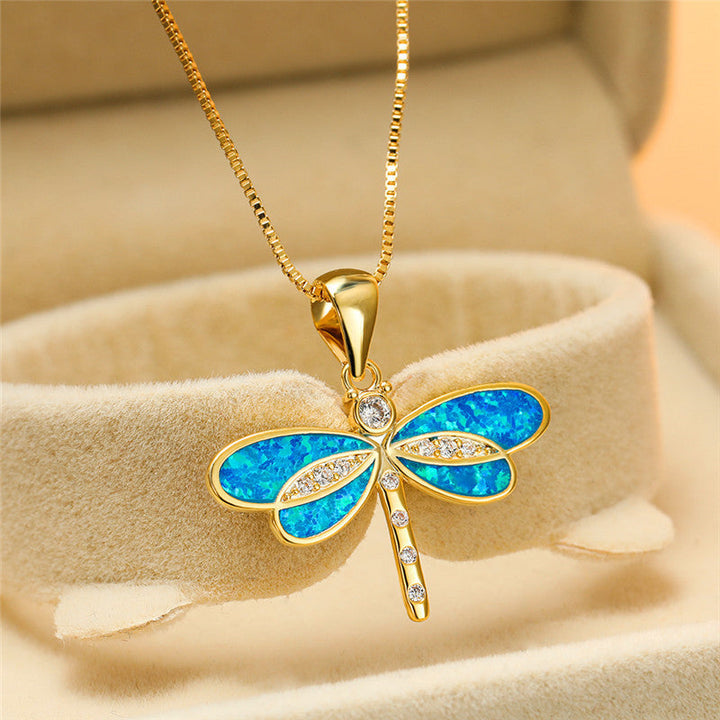 Colar de Ouro com Borboleta e Opala