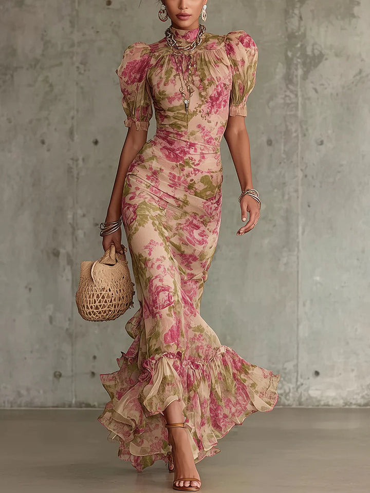 Rosalie™ | Vestido Maxi com Estampa de Rosa Vintage