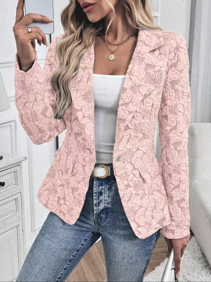 Blazer Feminino Jacquard Paisley Ajustado