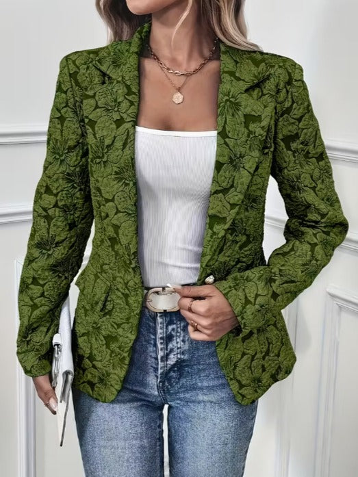 Blazer Feminino Jacquard Paisley Ajustado