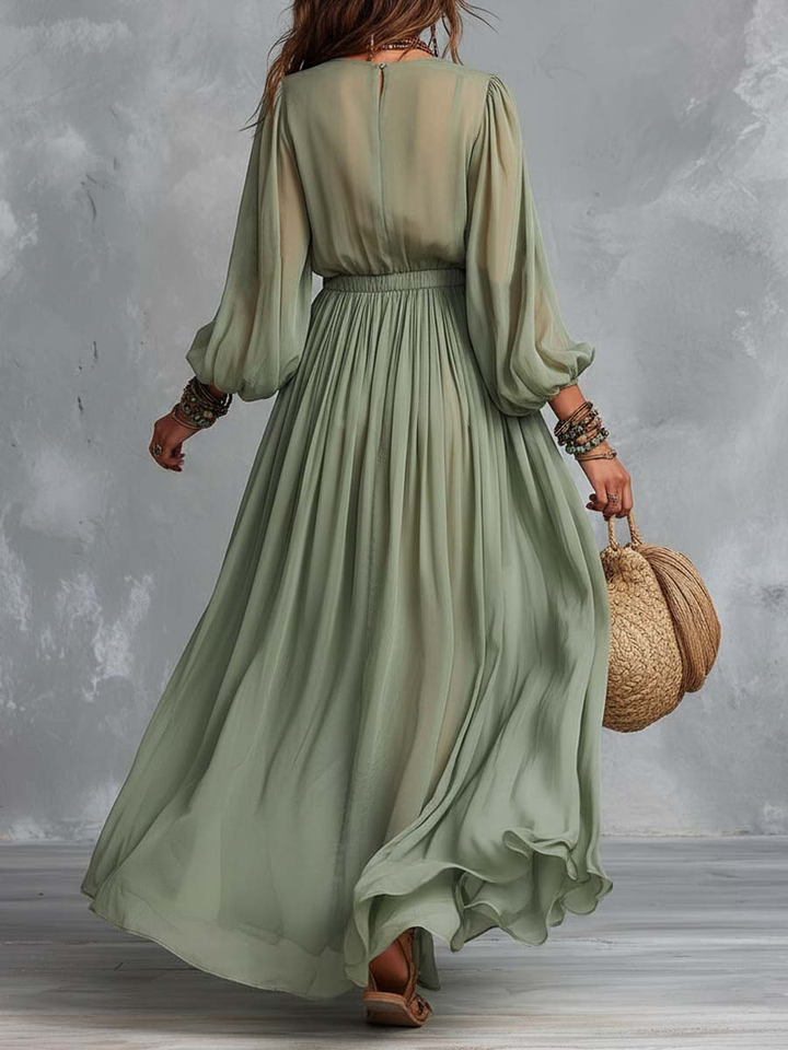 Élodine™ | Vestido Maxi Boêmio com Estampa Floral